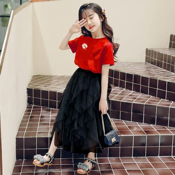 

clothing sets children's girls for summer suit 2021 fashion sweet elegant two-piece baby clothes princess party birthday, White