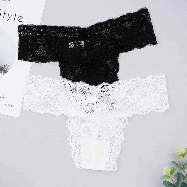 

2 styles/parties edge women's panties thong transparent t back g-string erotic needless low cut white/black hollow underwear, Black;pink