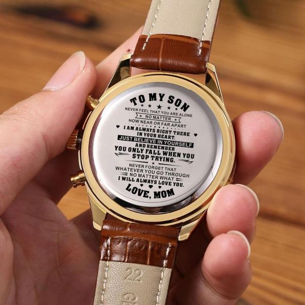 

wristwatches mom to my son steel sports waterproof men watches leisure male wrist calendar 24-hours dail analog, Slivery;brown