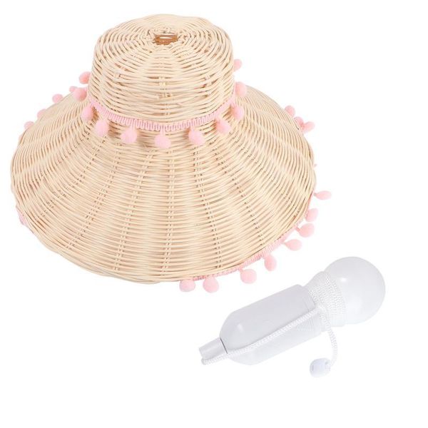 

chandeliers 1pc rural rattan lampshade weaving hanging lamp with light source