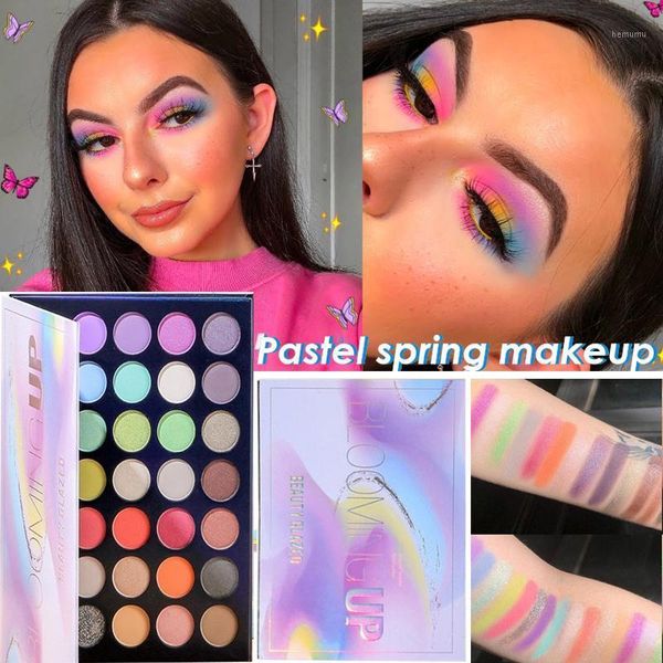 

up pastel eyeshadow pallete colorful eye shadow waterproof glitter makeup high pigments1