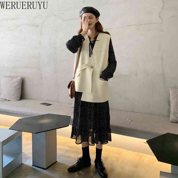 

spring autumn women casual solid blazer vest female sleeveless slim jacket elegant office lady waistcoat vest 210608, Black;white