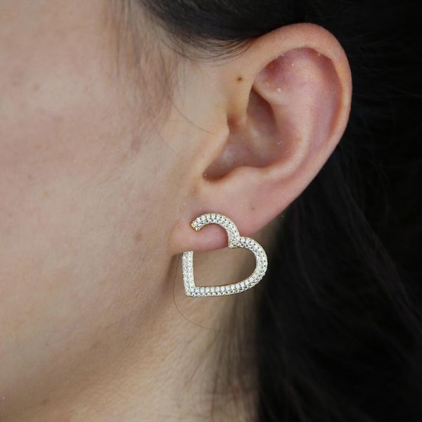 Großhandel Modeschmuck, Herzform, eingelegter Strassstein, Cz-Ohrring, hohe Qualität, für Frauen, Mädchen, Tochter, Freundin, Mutter, Geschenk, Hoop Hugg