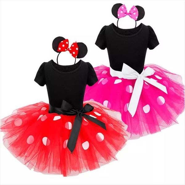 

fancy baby girls clothes mouse girl dresses christmas costume year carnival polka dot santa for holiday party, Red;yellow