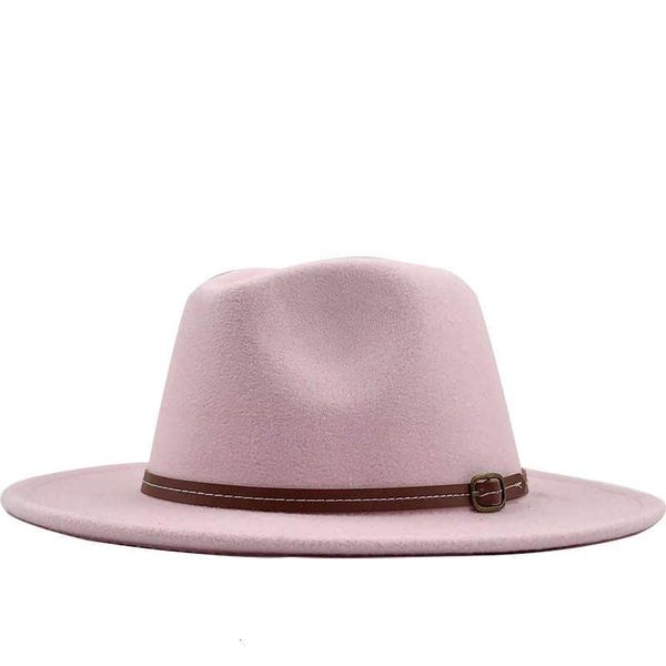 

wide brim hats women winter wool fedora hat with leather ribbon gentleman elegant lady autumn jazz panama sombrero cap, Blue;gray