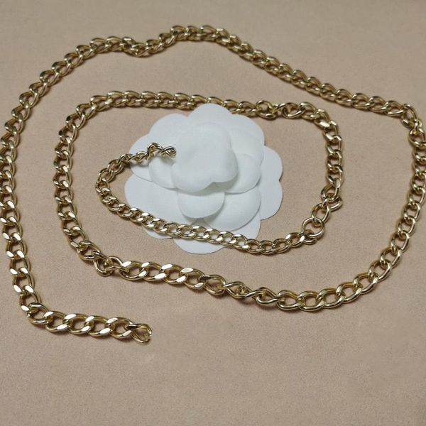 

belts vintage black gold leather chain for women goth fashion designer luxury jewelry trendy letter, Black;brown