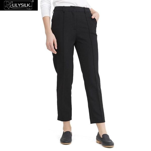 

lilysilk silk pants stylish cropped women women's & capris, Black;white