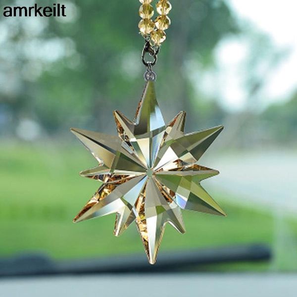 

interior decorations 2021 ready stock car pendant crystal meteor decoration hanging ornament charms automobiles rearview mirror