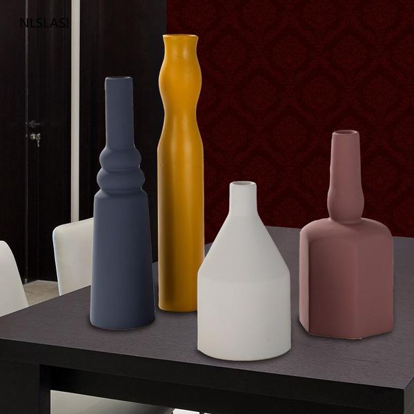 

decorative objects & figurines creativity light luxury morandi color ceramic vase home living room desk ornaments crakts decorations christm