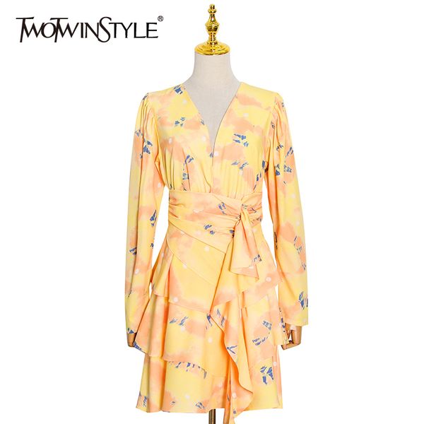 

hit color vintage spring dress for women v neck long sleeve high waist patchwork ruffle mini dresses female fashion 210423, Black;gray