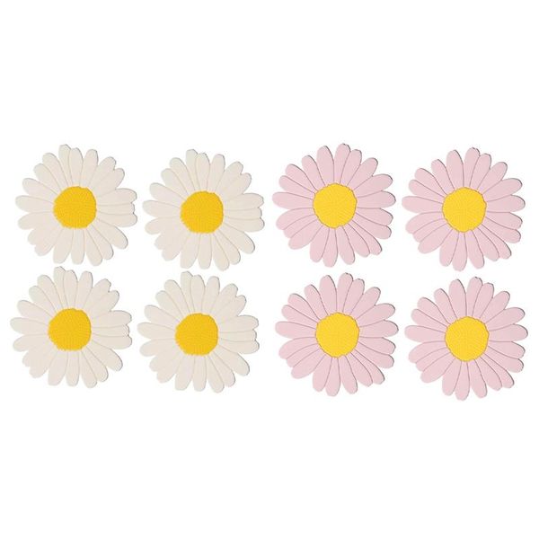 

mats & pads 8pcs 7.5 inch flower shape heat resistant pot holders antislip placemat,kitchen , 4 pcs beige 4pcs pink