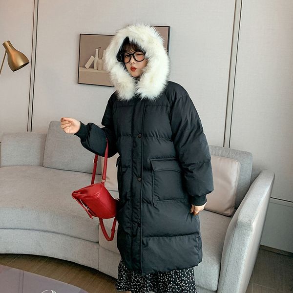 

women's coat autumn and winter large female fat m200 mid-length catties collar cotton jacket, Black