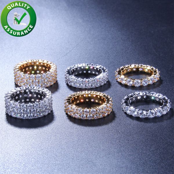 

engagement rings for women men hip hop jewelry diamond ring luxury designer love wedding ring rapper hiphop iced out tennis accessories gift, Silver
