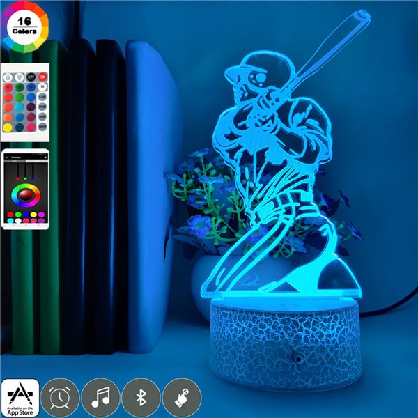 

sports 3d led night light acrylic desk lamp baseball nightlight touch switch color changing atmosphere kids child gift