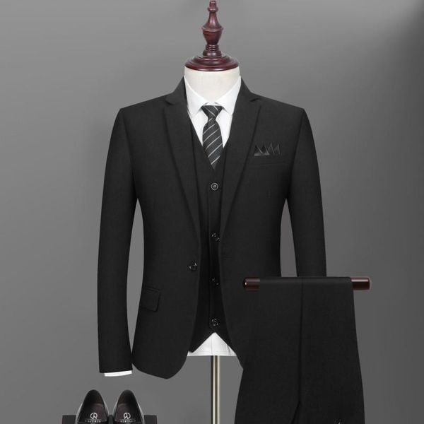 

men's suits & blazers suit 3-piece groom wedding dress/business casual formal work clothes jacket vest pants arrivals 2021, White;black