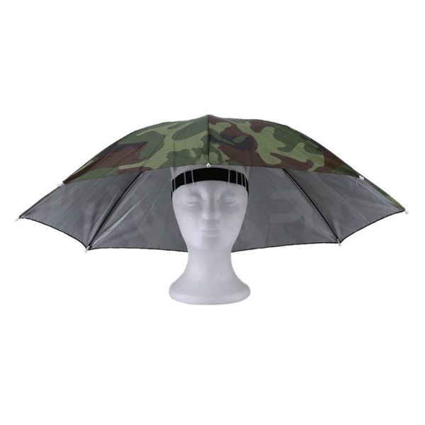 

umbrellas portable outdoor sports 69cm umbrella hat cap folding women men fishing hiking golf beach headwear handsfree