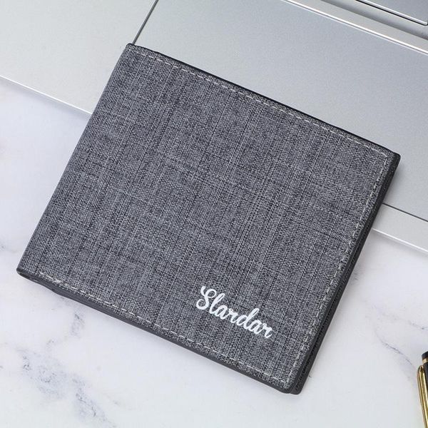 

wallets men's wallet short canvas fashion brand simple youth high school students thin personalized, Red;black