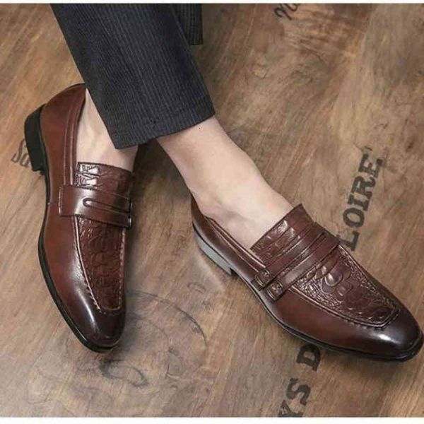 

dress shoes outono nova moda de couro do plutÃ´nio masculino em relevo flat bottom loafer sapatos apontados cavalheiro estilo britÃ¢nico jak9, Black
