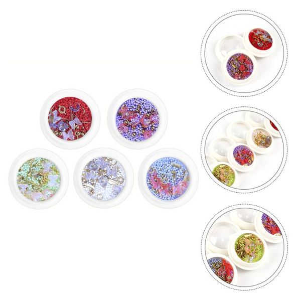 

nail art decorations 5 boxes studs delicate lovely diy manicure decors, Silver;gold