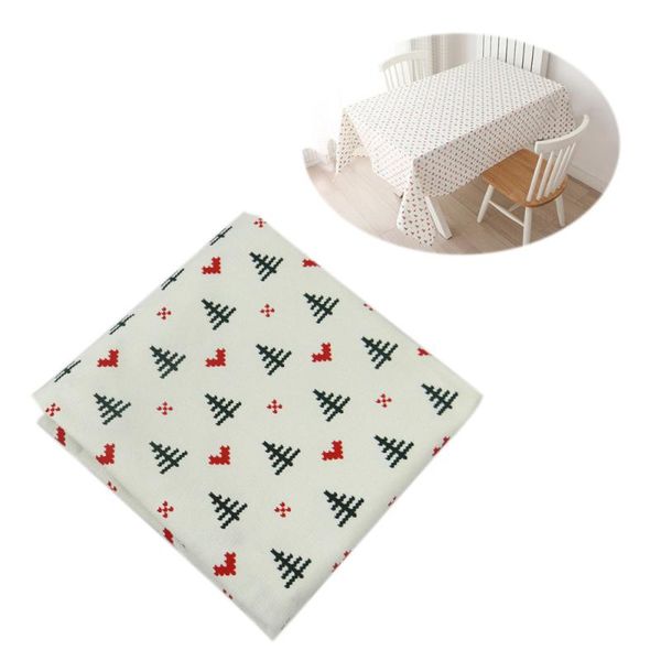 

rectangular holiday table cloth christmas tree patterned xmas tablecloths for dining tables 45x70cm (white)