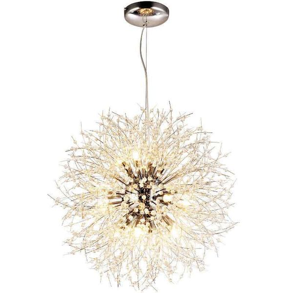 

light luxury dandelion chandelier warm bedroom lamp modern restaurant crystal firefly lights nordic cafe led home decore lamps pendant