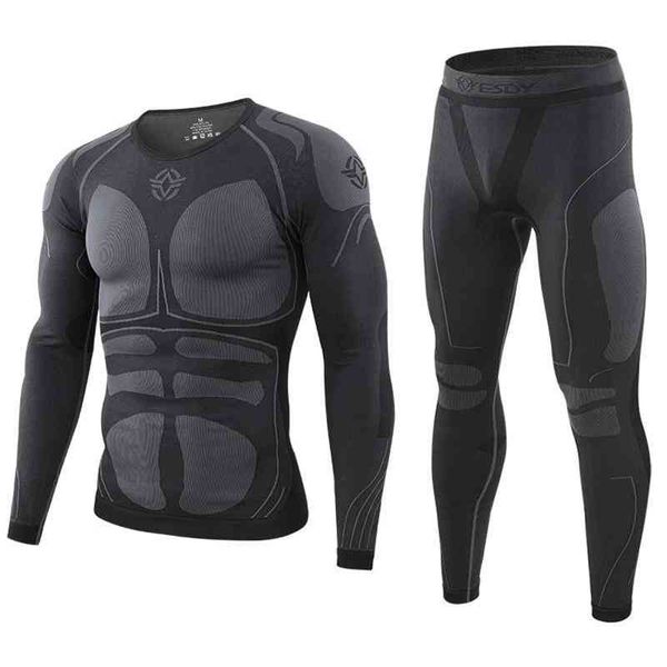 

men's bicycle thermal set of comprsion training underwear, winter, Gray