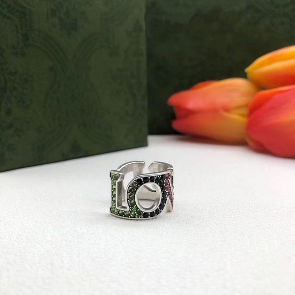 

2021 trend luxury brand jewelry love opening ring for couples men and women silver large rings set mens rings