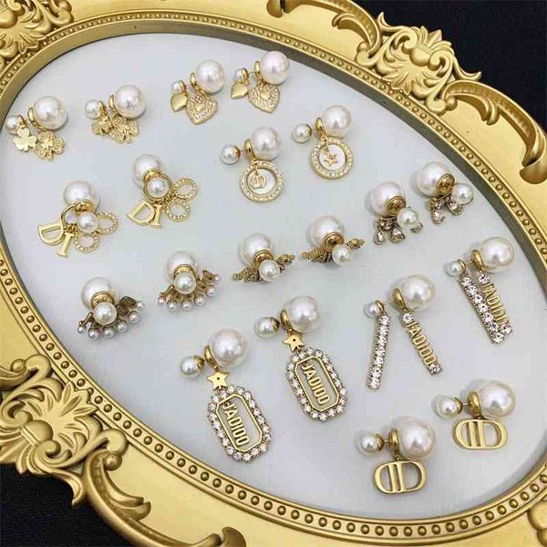 

special offer 75% off outlet online family baby same pearl earrings female letter love pearl earrings, Silver