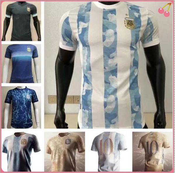 

argentina player version fans soccer jerseys 200th anniversary 2021 2022 camisetas polo messi dybala dimaria aguero lautaro men kids kits fo, Black;yellow