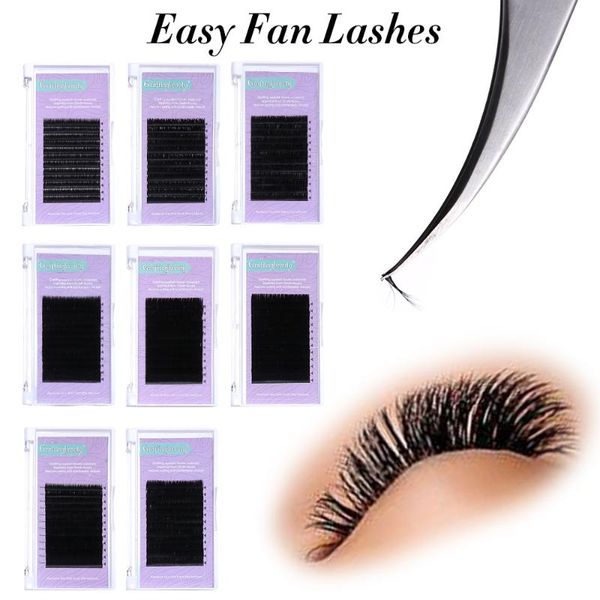 

false eyelashes 0.07mm thickness soft lash extensions flowering mega volume diy fans self fanning lashes premium fan