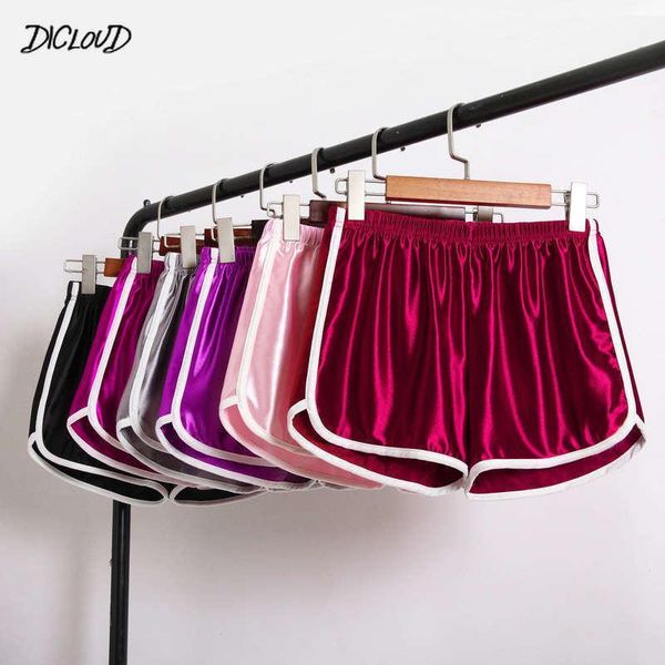 

summer loose plus size shorts women patchwork body fitness workout female silk casual 3xl women's clothing, White;black