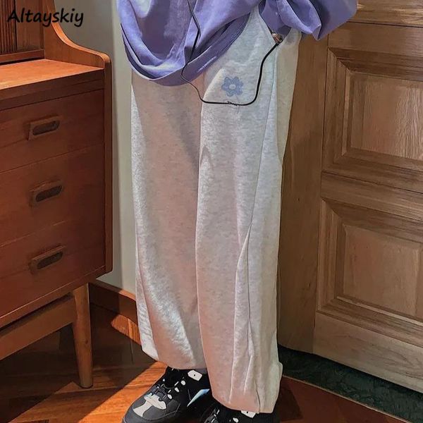 

casual pants women floral spring mujer de moda loose drawstring trousers ulzzang high waist fashion feminine cozy all match chic women', Black;white