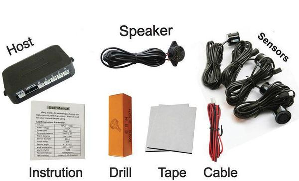 

simple parking sensor no display bibi sound alarm car reversing four sensors multiple color no monitor