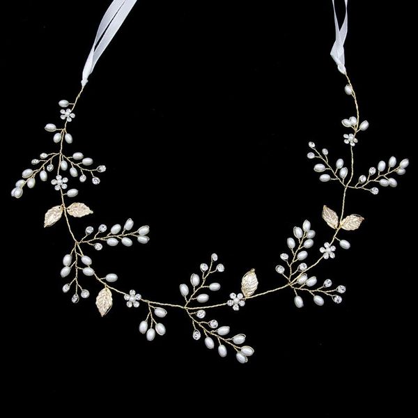 

hair clips & barrettes wedding bridal hairband/hairpin crystal leaves beads women girls bride headband accessories helh889, Golden;silver