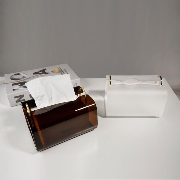 

tissue boxes & napkins creative brass acrylic flat box living room home bed and breakfast wooden napkin table storage decoration