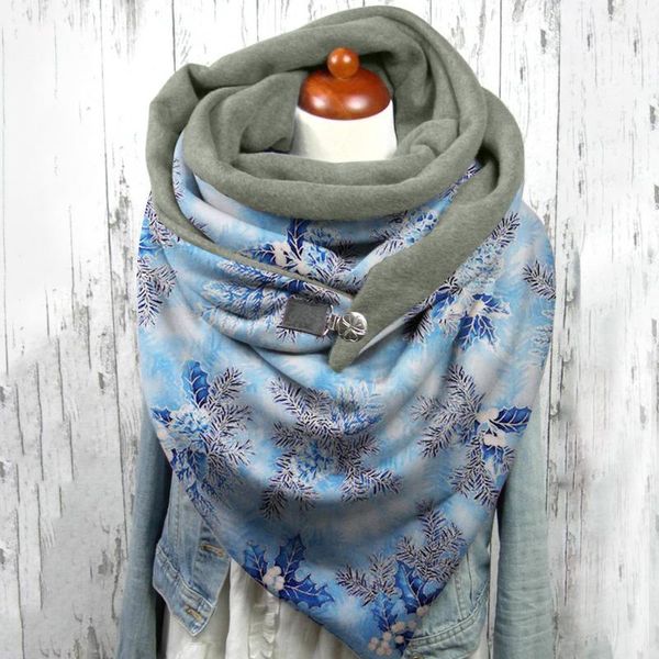 

scarves fashion women printing button soft wrap casual warm cashmere shawls scarf plain foulard femme winter, Blue;gray