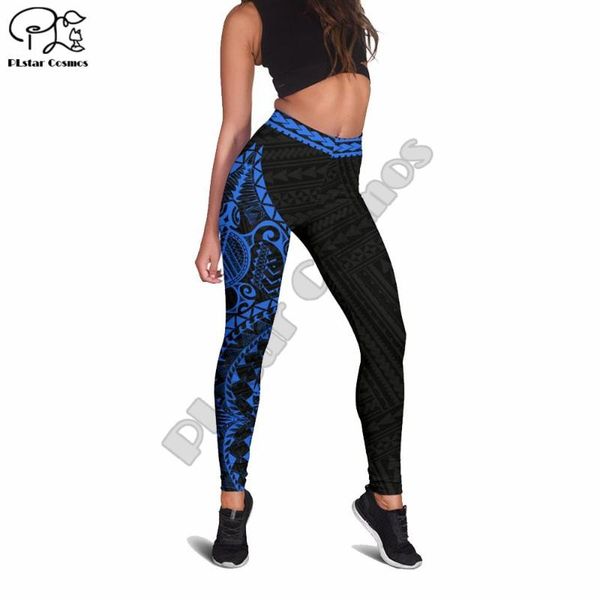 

women's leggings plstar cosmos high elasticity polynesian printed fashion slim fit legging workout trousers casual pants women style-1, Black