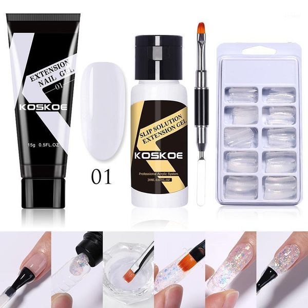 

4pcs/set extension nail gel kit 15ml quick building uv polish acrylic art set base coat kits1