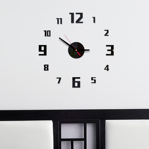 

wall clock modern design diy acrylic mirror stickers for living room bedroom home decor large silent elreloj mural clocks