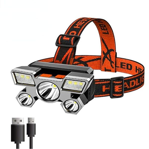

headlamps led headlamp rechargeable powerful head built-in 18650 battery lamp for fishing camping outdoor running