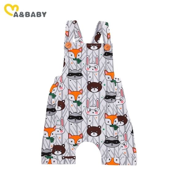 

0-24m born infant toddler baby boy girl cartoon jumpsuit overalls cute bear print romper sleeveless clothes 210515, Blue