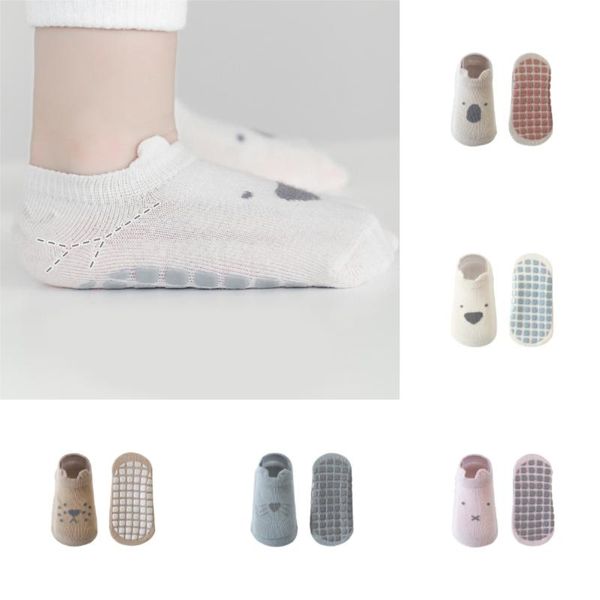 

socks keelorn baby boy girl cotton non-slip toddler with rubber grips children cute cartoon floor 0-5t, Pink;yellow
