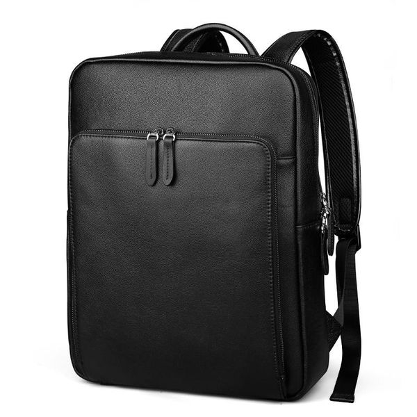 

backpack men bag genuine leather men's male natural lapcomputer bags waterproof travel school