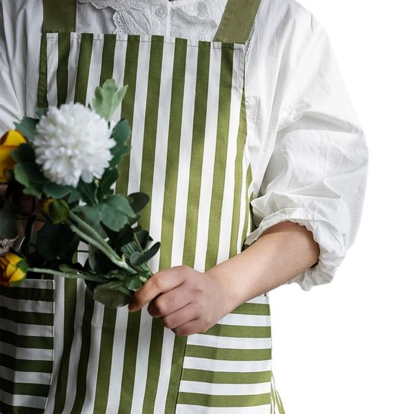 

aprons vest-style apron, polka dot / striped print with double pockets widened shoulder strap lengthen bandage kitchen accessories