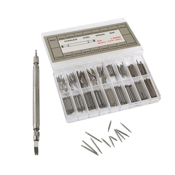 

repair tools & kits tinksky 360pcs 8-25mm watch band stainless steel spring bars link with remover tool set
