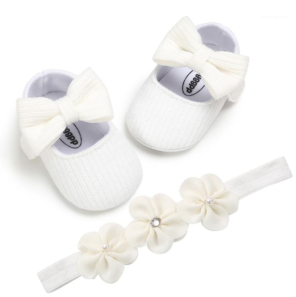 

first walkers hairband bowknot knitted shoes baby girl baptism infant born birthday christening party bed1