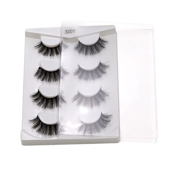 

4pairs lashes faux mink eyelashes wholesale 6d false eyelash natural long lash makeup tool eye-lash vendor