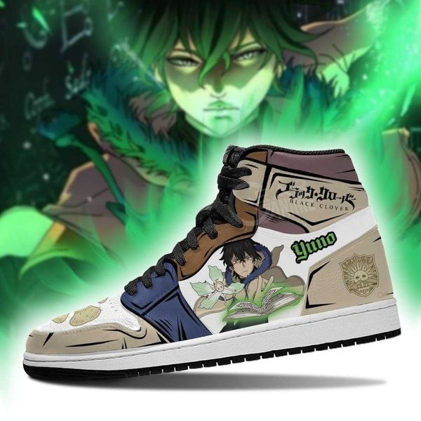 

sneakers black yuno clover grimore anime shoes
