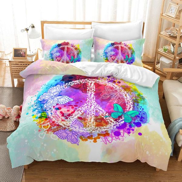 

bedding sets luxury set twin/full /king colorful printing duvet cover kids quilt bedclothes microfiber bed linen