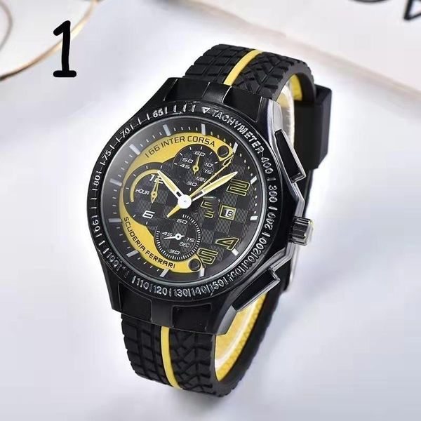 

wristwatches 2021 gear design brand multifunction quartz clock racing sport men chronograph leather watch male relogio masculino, Slivery;brown